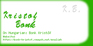 kristof bonk business card